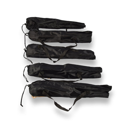 Set van 5 Opvouwbare Campingkrukken - Lichtgewicht Kampeerstoelen in Zwart - Afmetingen 56cm x 33cm x 42cm