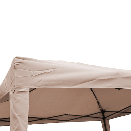Luxe Opblaasbare Feesttent voor Tuinfeesten - Beige Polyester Partytent | Stalen Frame | 3x3x2.45m | Ruimte voor 10-12 Personen