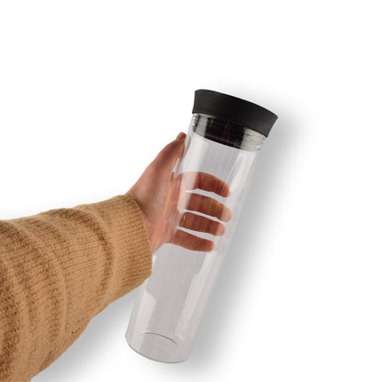 1x Stijlvolle Transparante Borosilicat Glazen Schenkkan | Schenkkan, Karaf, Schenkkannetje - Inhoud 1 Liter Lengte 27 cm – diameter 8cm 