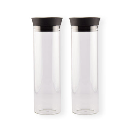 2x Stijlvolle Transparante Borosilicat Glazen Schenkkan | Schenkkan, Karaf, Schenkkannetje - Inhoud 2L Lengte 27 cm – diameter 8cm 