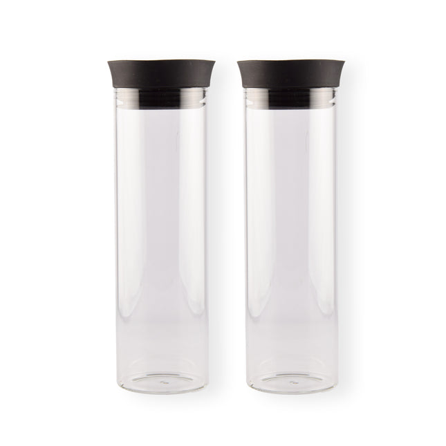 2x Stijlvolle Transparante Borosilicat Glazen Schenkkan | Schenkkan, Karaf, Schenkkannetje - Inhoud 2L Lengte 27 cm – diameter 8cm 