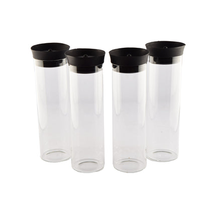 4x Stijlvolle Transparante Borosilicat Glazen Schenkkan | Schenkkan, Karaf, Schenkkannetje - Inhoud 4 Liter Lengte 27 cm – diameter 8cm 