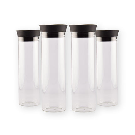 4x Stijlvolle Transparante Borosilicat Glazen Schenkkan | Schenkkan, Karaf, Schenkkannetje - Inhoud 4 Liter Lengte 27 cm – diameter 8cm 