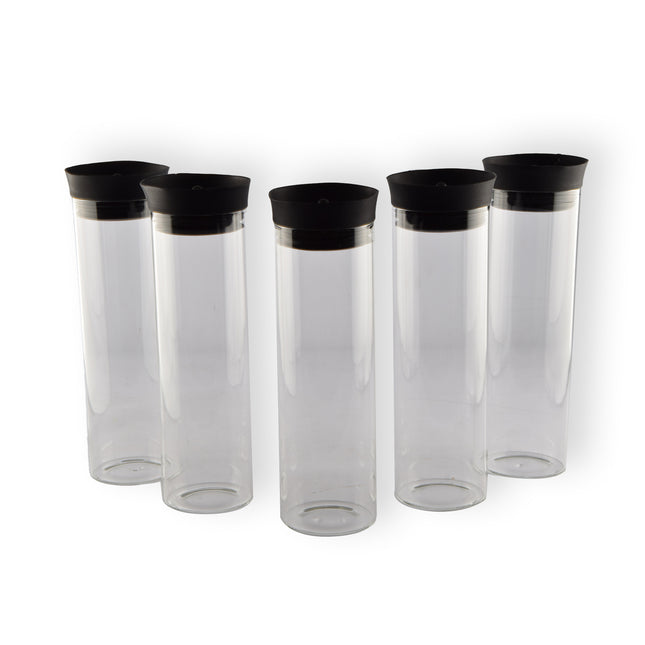 5x Stijlvolle Transparante Borosilicat Glazen Schenkkan | Schenkkan, Karaf, Schenkkannetje - Inhoud 5 Liter Lengte 27 cm – diameter 8cm 