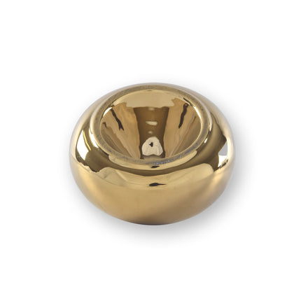 Gouden Dolomiet Asbak - Sigarettenasbak - 11cm Diameter x 6cm Hoogte - Luxe Rookaccessoire