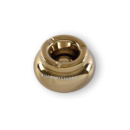 Gouden Dolomiet Asbak - Sigarettenasbak - 11cm Diameter x 6cm Hoogte - Luxe Rookaccessoire