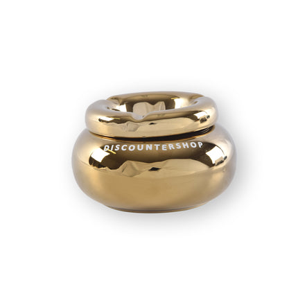 Gouden Dolomiet Asbak - Sigarettenasbak - 11cm Diameter x 6cm Hoogte - Luxe Rookaccessoire
