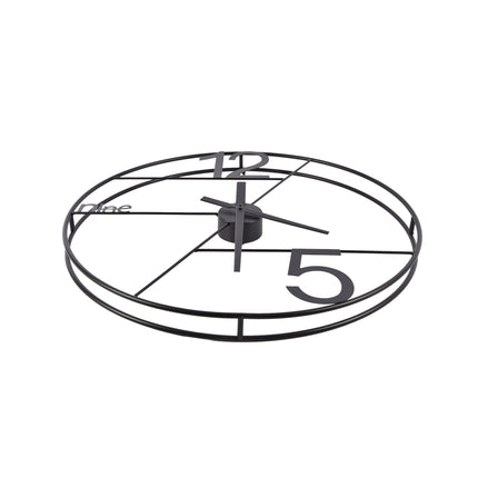 Elegante Grote Zwarte Wandklok van Metaal | Ø 60cm | Dikte 4.5cm | Stijlvolle Tijdsaanduiding voor Huis en Kantoor | Leesbaar en Functioneel | Werkt op AA Batterij (1.5V) | Perfect voor Elke Ruimte