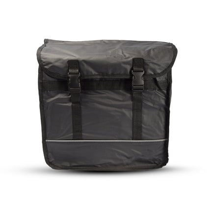 Fietstas | Dubbele fietstas | 35 liter | met kliksluiting | Met gat voor kinderzitje | Waterdichte fietstas | bisonyl mat zwar | 36CMX34CMX14CM 