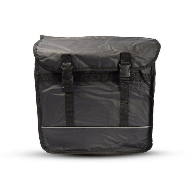 Fietstas | Dubbele fietstas | 35 liter | met kliksluiting | Met gat voor kinderzitje | Waterdichte fietstas | bisonyl mat zwar | 36CMX34CMX14CM 