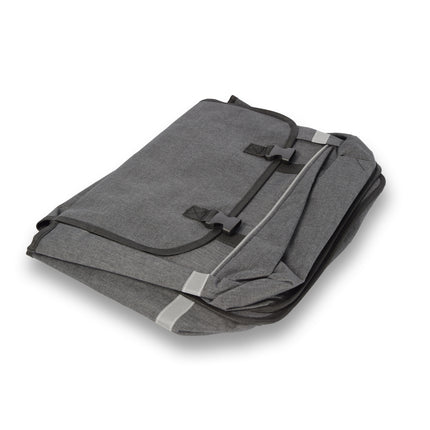 Fietstas | Dubbele fietstas | 35 liter | met kliksluiting | Met gat voor kinderzitje | Waterdichte fietstas | canvas grij | 36CMX34CMX14CM 