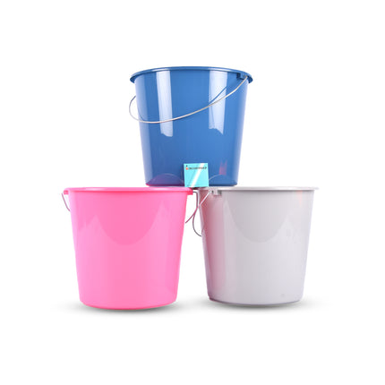 3 stuks Eenvoudig Schoonmaken met ons Assortiment 10 Liter Emmers met Handgreep - Diameter 27.50cm 