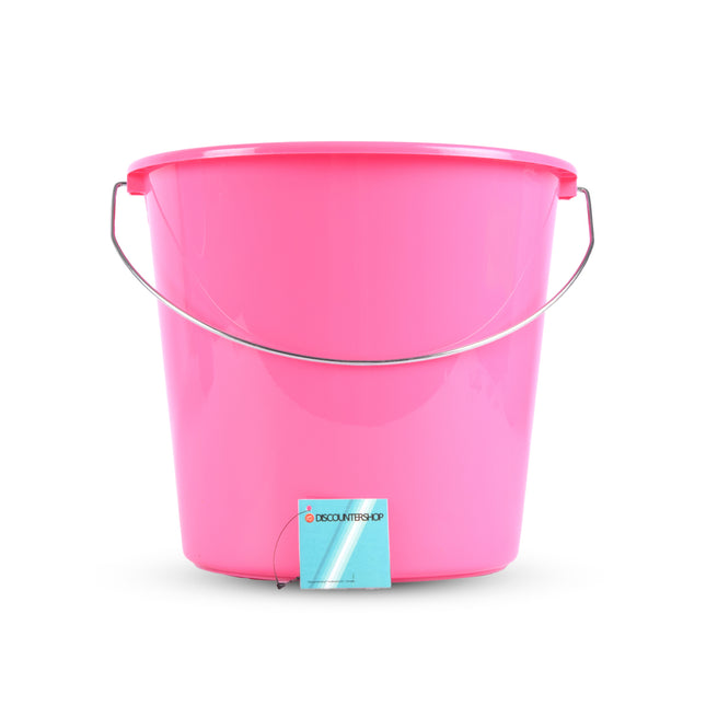 Handige 10 Liter Roze Kunststof Emmer - Met Handgreep - Geschikt als Huishoudemmer en Poetsemmer - Diameter - 27.50 cm