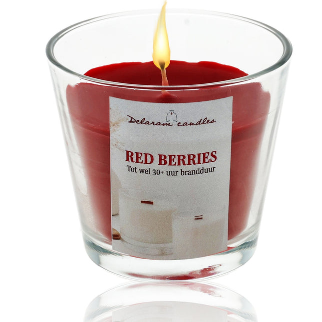 Geurkaars Berries -  Rood  - 30 uur Branduren - Goedkope Geurkaarsen voor Woonkamer & Slaapkamer
