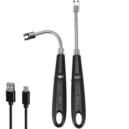 Plasma Aansteker - Elektrische USB-C Aansteker - Windproof BBQ & Kaarsen - Flexibel Zwart - USB Oplaadbaar - 24cm Lang