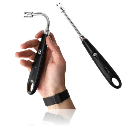 Plasma Aansteker - Elektrische USB-C Aansteker - Windproof BBQ & Kaarsen - Flexibel Zwart - USB Oplaadbaar - 24cm Lang
