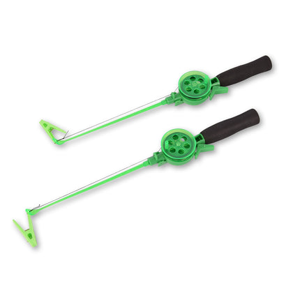 Set van 2 | Vishengels | voor Krabbetjes | groen | Transportlengte - 40 cm | Hengel | Visuitrusting | Vissen | Hengelsport | Hengelset | lengte - 36 cm
