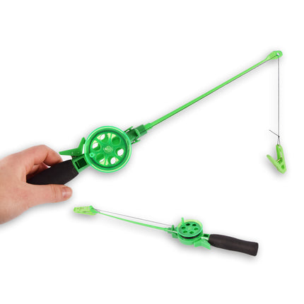 Set van 2 | Vishengels | voor Krabbetjes | groen | Transportlengte - 40 cm | Hengel | Visuitrusting | Vissen | Hengelsport | Hengelset | lengte - 36 cm