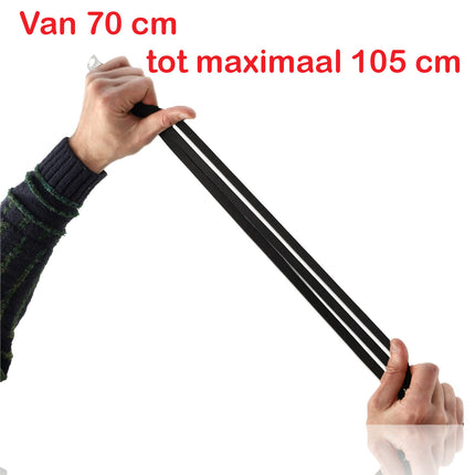 Snelbinders Fiets - Set van 2 Elastische Bagagebinders met Haak | 70cm (26-28 inch) Verstelbare Zwarte Spanbanden voor Bagagedrager