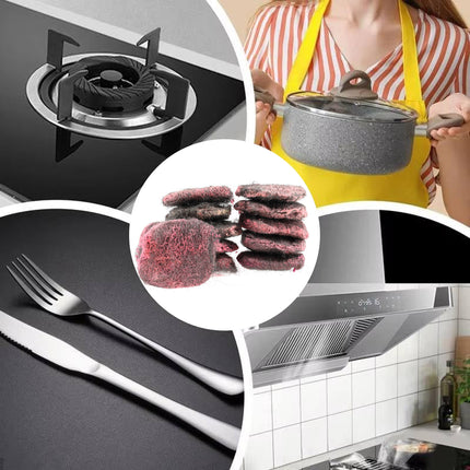 Zeepwolspons 10 Stuks - Staalwolspons voor Schoonmaak en Hardnekkig Vuil | Schoonmaakspons Keuken | Zeepspons Staalwol voor Pannen en Gereedschap