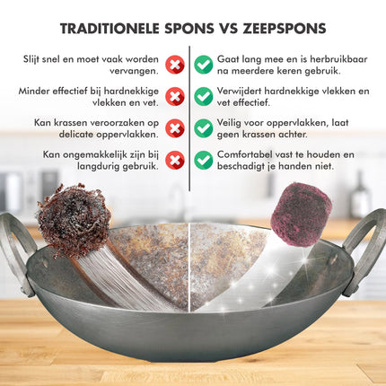 Zeepwolspons 10 Stuks - Staalwolspons voor Schoonmaak en Hardnekkig Vuil | Schoonmaakspons Keuken | Zeepspons Staalwol voor Pannen en Gereedschap