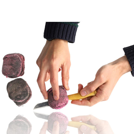 Grijs & Roze Schapenwol Zeepsponzen | 6.5cm x 5.5cm x 0.8cm | 12 Stuks | Eco Friendly Non-Scratch Duurzaam | Voor Keukengerei en Vaste Zeep