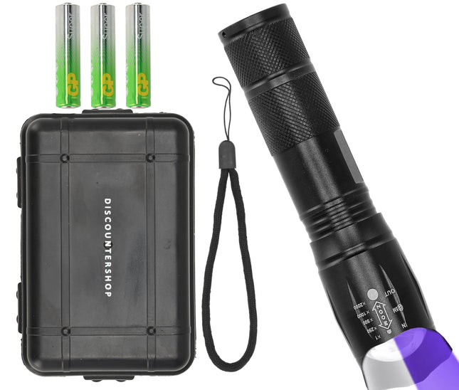Militaire Zaklamp 2000 Lumen – Waterdichte LED Zaklamp met UV – 300m Bereik – 3 Standen – Tactische Zaklamp op Batterijen – Beste Zaklamp voor Outdoor, Kamperen & Noodsituaties