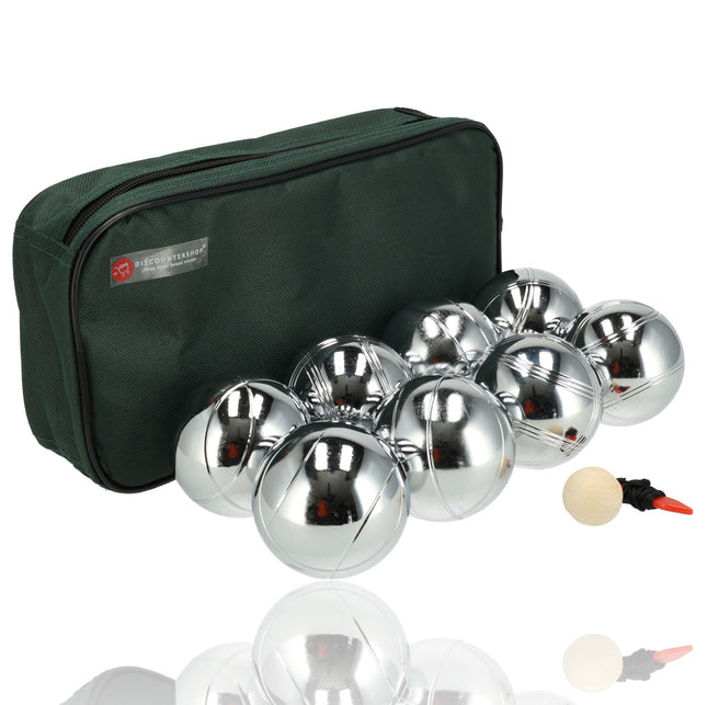 Jeu de Boules Set - 8 RVS Ballen + Jack + Meetpin - Inclusief Draagtas - Ideal voor Groepen, Recreanten & Beginners