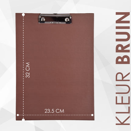 Bruin Klembord - A4 Formaat - Waterdicht - Geschikt voor Kinderen, Kantoor en Studenten - 32cmx23.50cm