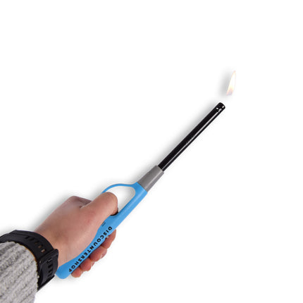 Gasaansteker 26 cm – Blauw Aansteker – Keukenaansteker – Kinderslot – Voor Kaarsen, BBQ, Keuken en Kamperen – Navulbaar