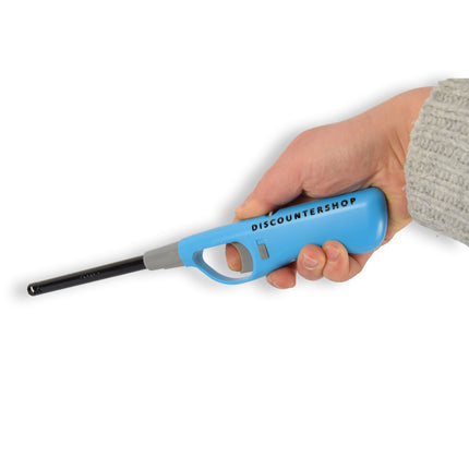 Gasaansteker 26 cm – Blauw Aansteker – Keukenaansteker – Kinderslot – Voor Kaarsen, BBQ, Keuken en Kamperen – Navulbaar