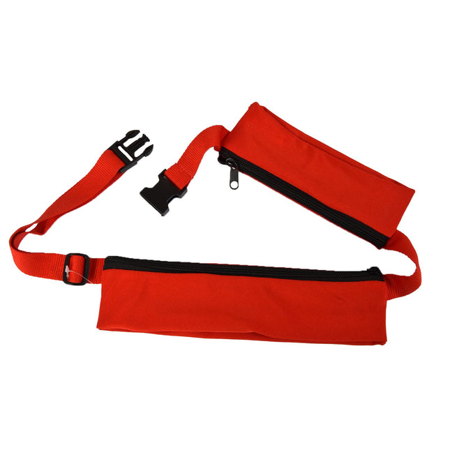 Sportieve rode heuptas voor dames - Lichtgewicht polyester, verstelbaar (80 - 107 cm), met 1 vak