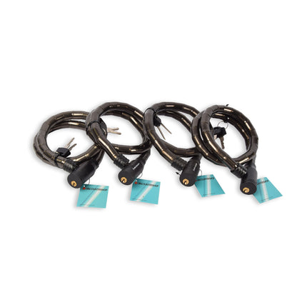 Zware Anti-diefstal Fietsslot Set Zwart – 4 Stuks Metaal & Kunststof Kabelsloten, 80cm