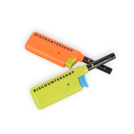 Set van 2 Mini Aanstekers - Barbecue Aansteker voor BBQ Aansteken - 14cm x 3cm - Groen & Oranje