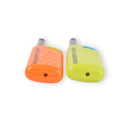 Set van 2 Mini Aanstekers - Barbecue Aansteker voor BBQ Aansteken - 14cm x 3cm - Groen & Oranje