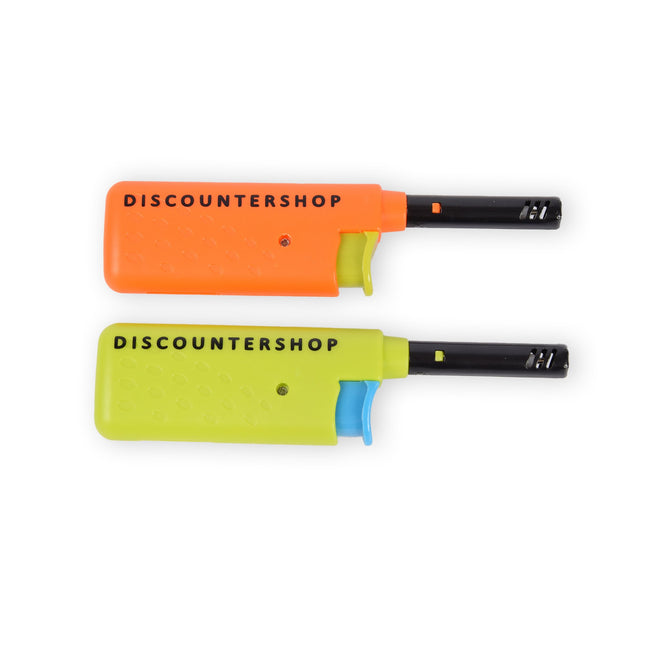Set van 2 Mini Aanstekers - Barbecue Aansteker voor BBQ Aansteken - 14cm x 3cm - Groen & Oranje