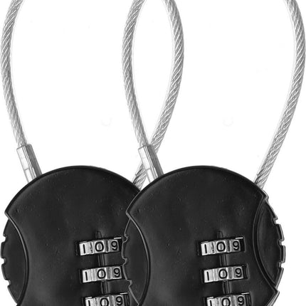 Hangslot met Cijfercode 2 Stuks – Weerbestendig Cijferslot voor Fiets, Bagage & Wintersport – Duurzaam Staal & Plastic – Veiligheid Binnen & Buiten – 9x3.8x1.2cm