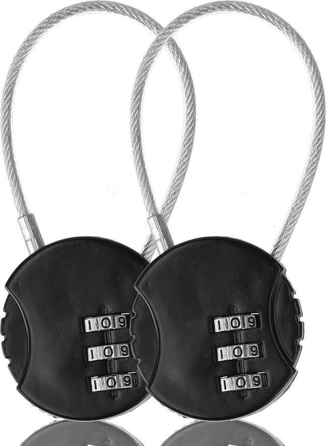 Hangslot met Cijfercode 2 Stuks – Weerbestendig Cijferslot voor Fiets, Bagage & Wintersport – Duurzaam Staal & Plastic – Veiligheid Binnen & Buiten – 9x3.8x1.2cm