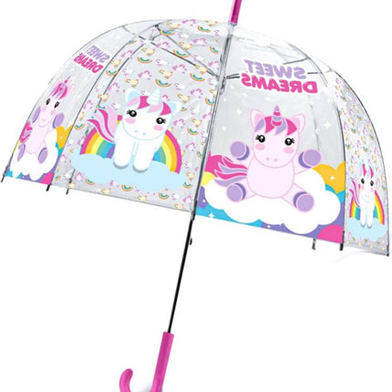 Kinderparaplu's Unicorn Disney Transparant 48 cm