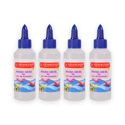Alleslijm (4x 100ml) | Transparant & Sterk | Knutselen & Hobby's 