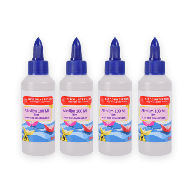 Alleslijm (4x 100ml) | Transparant & Sterk | Knutselen & Hobby's 