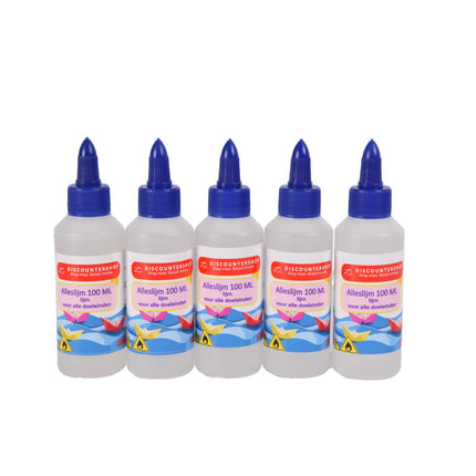 Set van 5 | Lijm | Kinderlijm | Transparent | 633g | 100 ml | Houtlijm | Knutselen | Secondelijm | Contactlijm | knutsellijm | 4cm*14cm