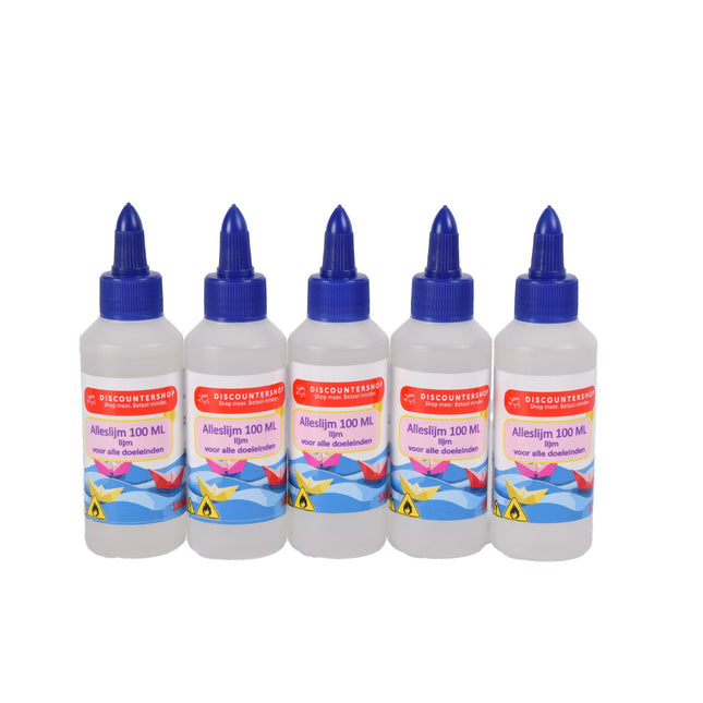 Set van 5 | Lijm | Kinderlijm | Transparent | 633g | 100 ml | Houtlijm | Knutselen | Secondelijm | Contactlijm | knutsellijm | 4cm*14cm