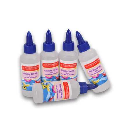 Set van 5 | Lijm | Kinderlijm | Transparent | 633g | 100 ml | Houtlijm | Knutselen | Secondelijm | Contactlijm | knutsellijm | 4cm*14cm