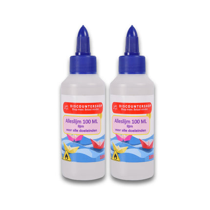 Set van 2 | Lijm | Kinderlijm | Transparent | 212g | 100 ml | Houtlijm | Knutselen | Secondelijm | Contactlijm | knutsellijm | 4cm*14cm