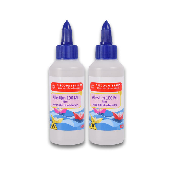 Set van 2 | Lijm | Kinderlijm | Transparent | 212g | 100 ml | Houtlijm | Knutselen | Secondelijm | Contactlijm | knutsellijm | 4cm*14cm