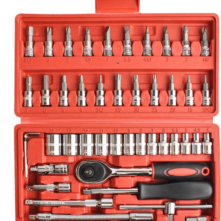 Auto & Huishoud Gereedschapset 46pcs - Monteur - Huishoudelijke - Gereedschapset