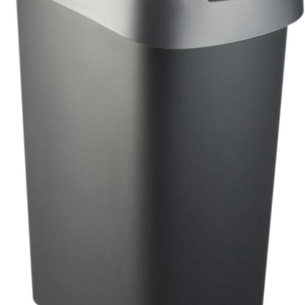 Twist Prullenbak- 50L - 60,2cm - Met Kanteldeksel - Zilver/Zwart