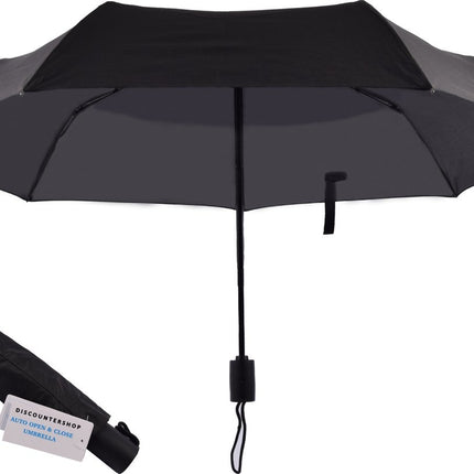10x Automatische Stormparaplu - Paraplu – Automatisch, Opvouwbaar & Windproof tot 70 - 80 km p/u - Ø 95 cm - 7 panelen - Dubbele Laag - Zwart
