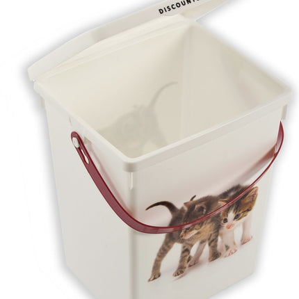 2 stuks Voedselcontainer Kattenbak en hondenbak-4liter - Kattencontainer - Katten- honden -Dierenvoederbox 